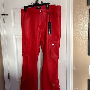 NOVA MEN red faux leather pants size 36 BRAND NEW